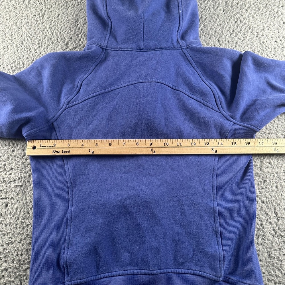 Lululemon Scuba Hoodie Womens 4 Blue Fleece Full Zip Thumbholes Logo Sweatshirt - Picture 6 of 9